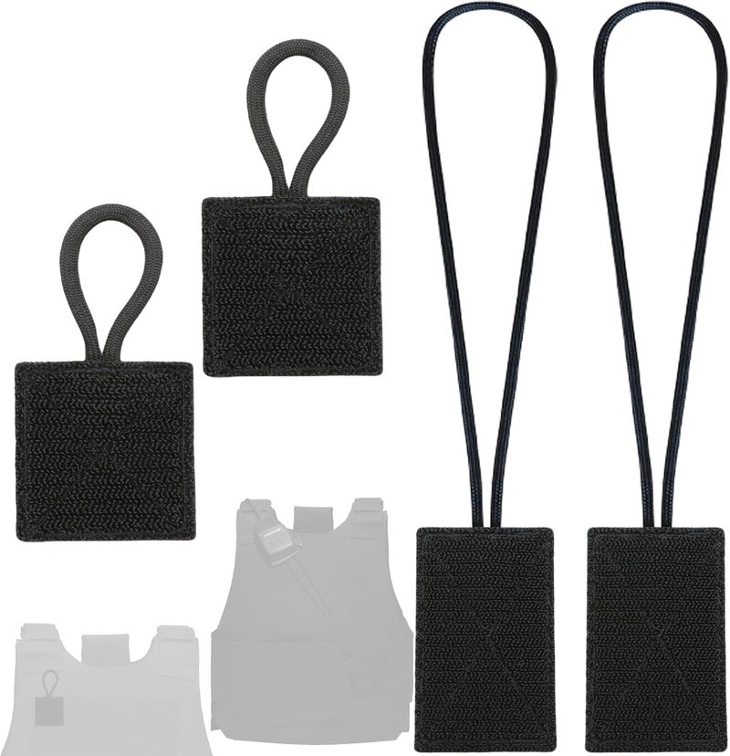 Terixe 4 Pack Mic Clips for Law Enforcement, Black Radio Mic Holders, Mic Clips for Law Enforcement Vest, Essential Law Enforcement Accessories (2 Long and 2 Short) - Image 1